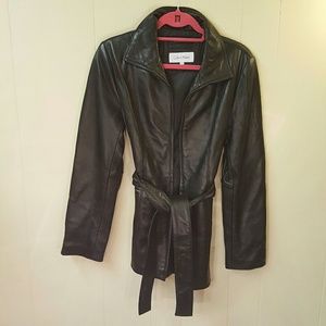 Calvin Klein Small Leather zippered coat